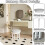 Vanity Stool with Cushioned Round Seat, White 5