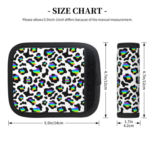 Luggage Handle Wraps Rainbow Leopard 2 pcs 1