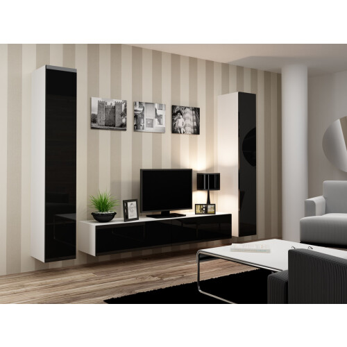 Cama Full cabinet VIGO '180' 180/40/30 white/black gloss 1