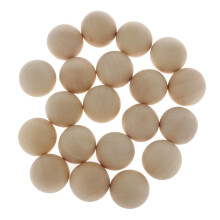 Unfinished Wood Round Ball 25mm Smooth Solid