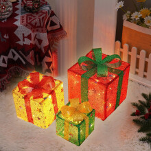 Christmas Lighted Boxes Remote Control Set of 3