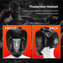 Black Good Headgear Guard Training Helmet Kick Boxing Protection Gear