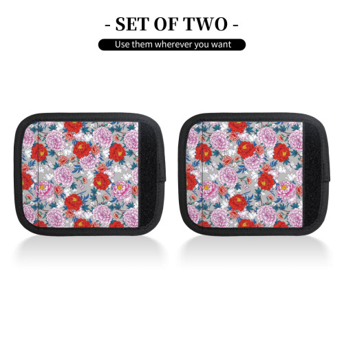 Luggage Handle Wraps Colorful Carnations Butterfly 2 Pcs 2