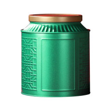 Tea Storage Jar Green Round Tin Can 500g