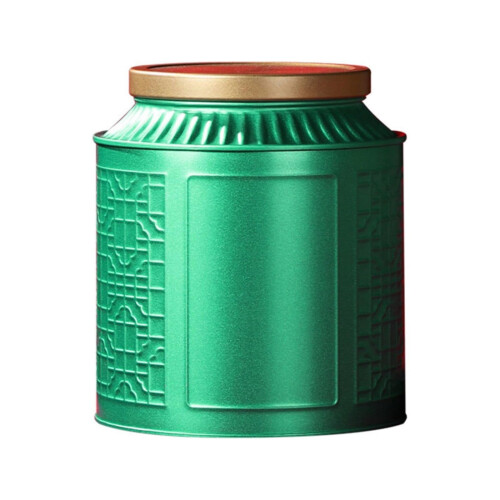 Tea Storage Jar Green Round Tin Can 500g