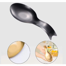 Spoon Rest Stainless Steel Kitchen Counter Holder Black