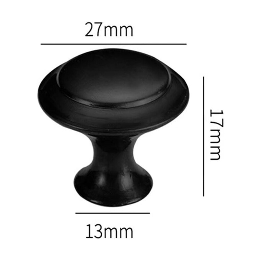 Black Round Mushroom Cabinet Knobs 12 Pcs 9314556463259