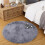 Haperlare gray round rug soft plush 3.9 ft 1