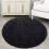 Black Round Area Rug Soft Plush 3.9 ft 1