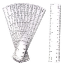 Průhledné plastové pravítko 15 cm 6 palců, studentské měřicí pravítko, nástroj 10 kusů