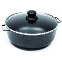 IMUSA Black Nonstick Caldero Dutch Oven 3.7 Qt with Glass