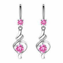 Water Drop Earrings Shiny Zircon Dangle 1 Pair