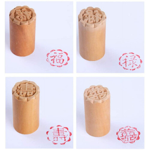 Set di stampi per torte in legno e sigilli per dessert (8 pezzi) 2