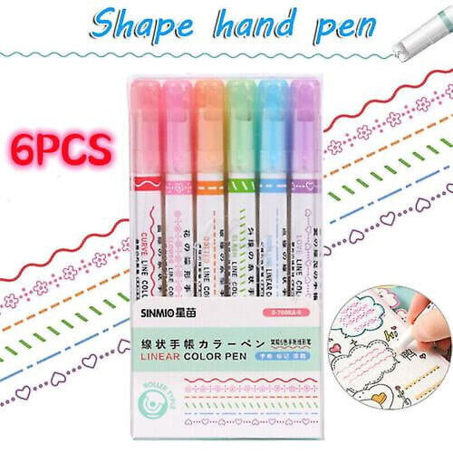 Colorful Curve Highlighters Quick-Drying 12pcs