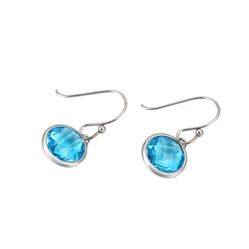 ifundom titanium steel earrings blue 1 pair
