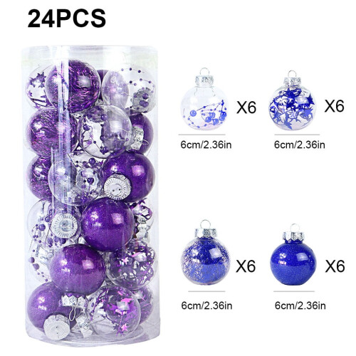 Christmas Hanging Ball Ornaments Red White 24pcs 2
