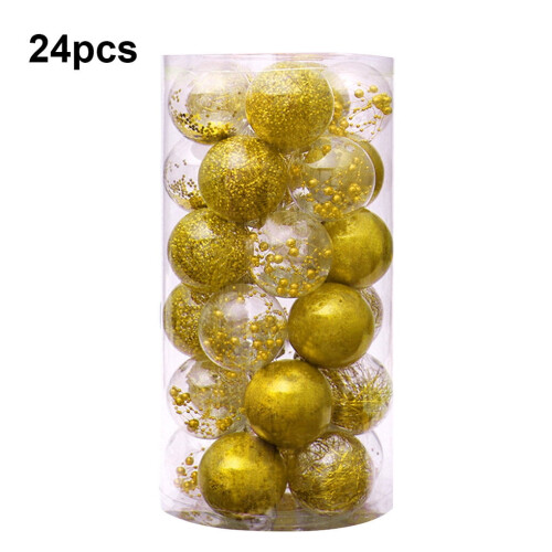 Christmas Hanging Ball Ornaments Red White 24pcs 1