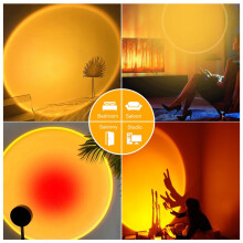 LED USB Sonnenuntergang Lampe Nachtlicht Projektor Geburtstagsfeier Dekoration Tragbares Stimmungslicht für Schlafzimmer Wohnzimmer, Sonnenuntergang