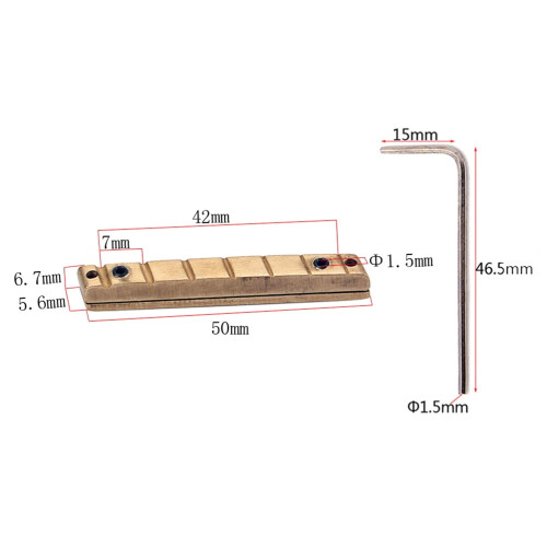 Hemoton Adjustable Bell Brass Nut for Acoustic Guitar 1