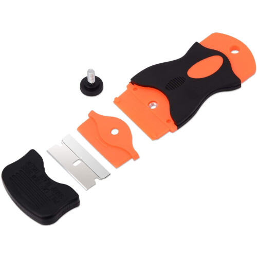Cooktop Scraper with Handle and 20 Blades (10 Carbon Steel 1