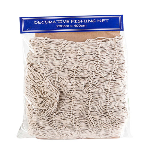 Fishing Net Beige 2x4 Meters Thick Hemp Rope 1
