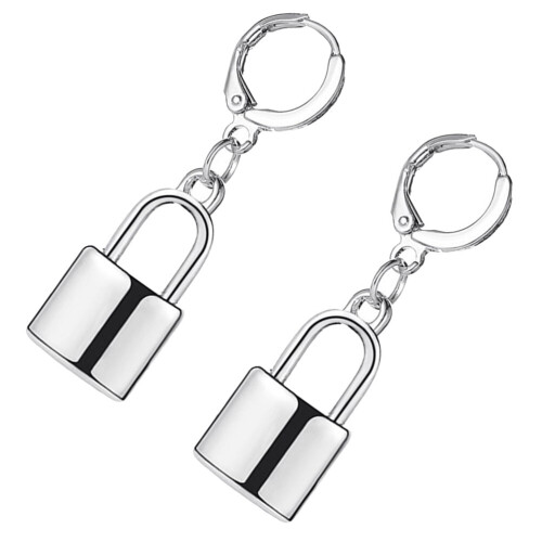 ITSELFER lock earrings punk style 1 pair 1