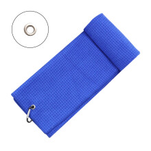 Microfiber golf towel with carabiner clip waffle pattern 1