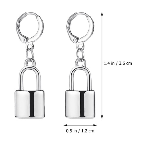 ITSELFER lock earrings punk style 1 pair 2