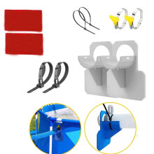 Pool Pipe Holder Mount Grey 2 Pack