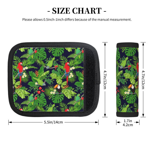 Parrot Toucan Monstera Luggage Handle Wraps 2 Pcs 1