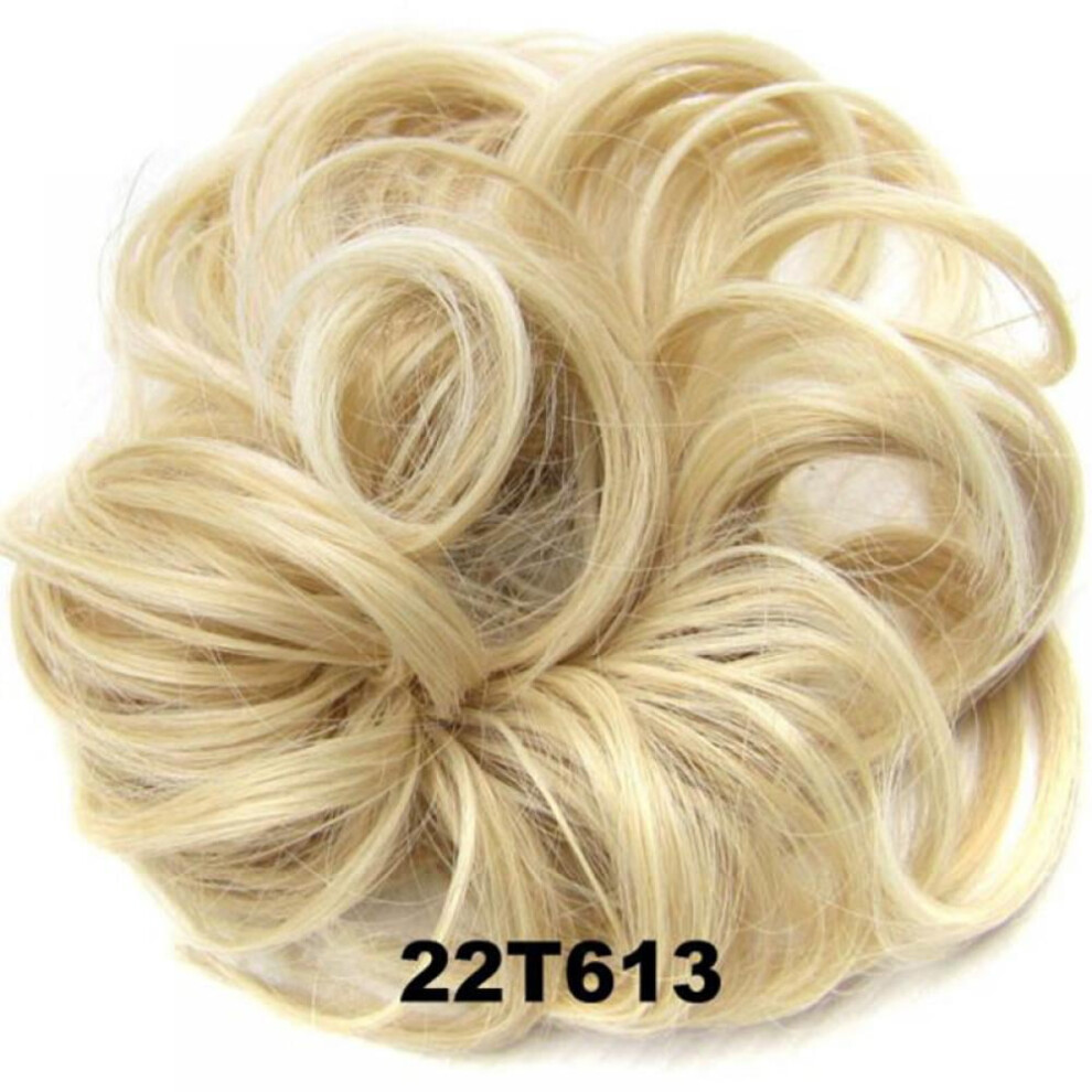 Women's Short Curly Wig Natural Brown Blonde Bob Style