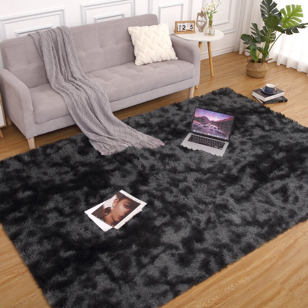 Haperlare area rug black gray 6 ft x 9 ft