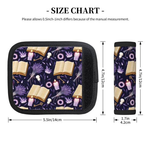 Luggage Handle Wraps Lavender Flowers Skull 2 pcs 1
