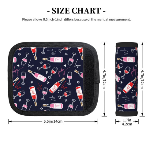 Luggage Handle Wraps Love Wine Design 2 Pcs 1