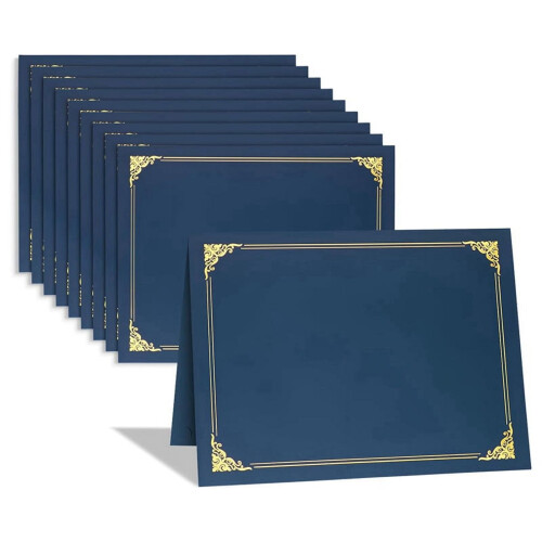 Certificate Covers with Gold Foil Border 10 Pack