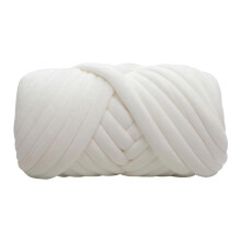 Chunky Tubular Yarn White 250g Washable Bulky Yarn for Arm