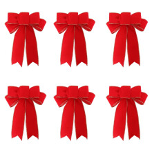Red Wreath Bow Outdoor Decor 6 Pack