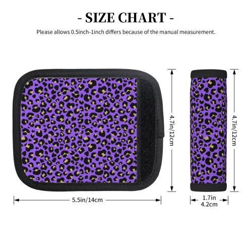 Luggage Handle Wraps Purple Leopard Print 2 Pcs 1