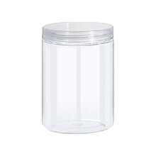 PET plastic jar with screw cap food grade clear lid 319 ml