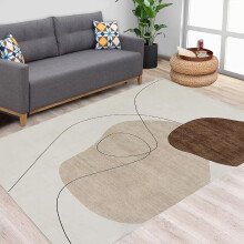 Modern Abstract Area Rug 4 x 6 ft Non-Slip Geometric Indoor