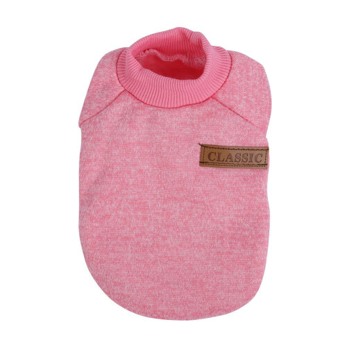 Dog Jacket Warm Soft Sweater Pink L