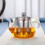 Clear Glass Tea Kettle with Strainer 400ml 1