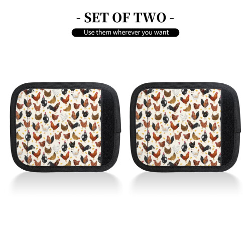 Luggage Handle Wraps Roosters Chickens 2 Pcs 2