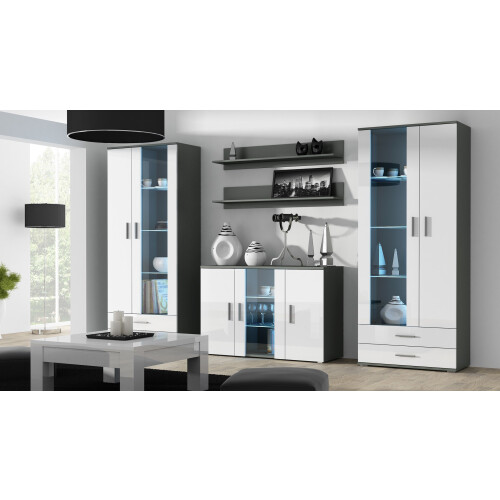Cama sideboard 120 cm SOHO S7 grey/white gloss 1