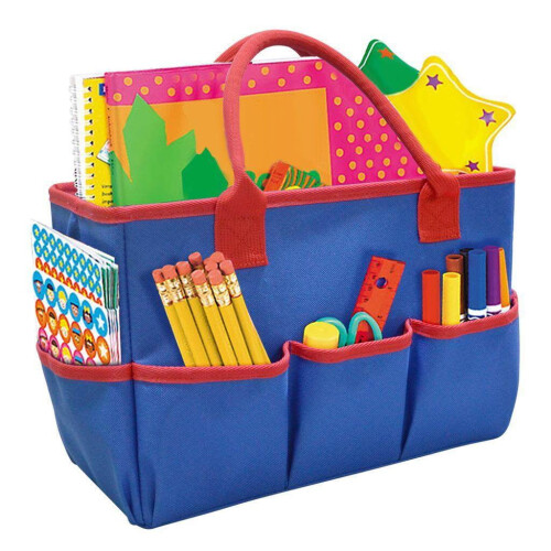 Craft storage tote bag for scrapbooking and sewing blue 1