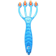 Blue 4-finger rolling massager for body fatigue relief