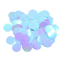 Iridescent Christmas Sequins with Hole 10g 16mm Blue