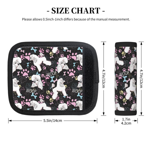 Luggage Handle Wraps Artistic Poodle Design 2 pcs 1