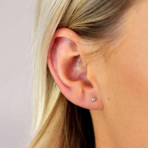 Silver Ball Stud Earrings 3mm Hypoallergenic Stainless 1