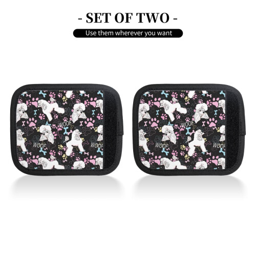Luggage Handle Wraps Artistic Poodle Design 2 pcs 2